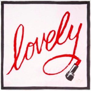 Kate Spade Lipstick “Lovely” Silk Square Scarf